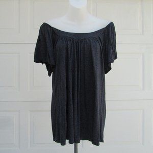 Hem heather charcoal off shoulder knit top M
